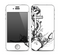 The Black and white Anchor with Roses Skin for the Apple iPhone 4-4s