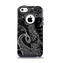 The Black with Thin White Paisley Pattern Apple iPhone 5c Otterbox Commuter Case Skin Set