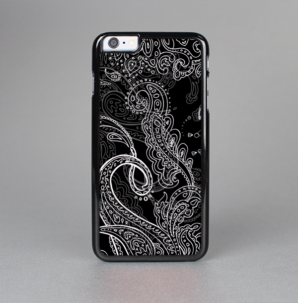 The Black with Thin White Paisley Pattern Skin-Sert Case for the Apple iPhone 6