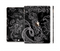 The Black with Thin White Paisley Pattern Skin Set for the Apple iPad Pro