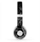 The Black with Thin White Paisley Pattern Skin for the Beats by Dre Solo 2 Headphones