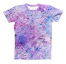 The Blotted Pink and Purple Texture ink-Fuzed Unisex All Over Full-Printed Fitted Tee Shirt