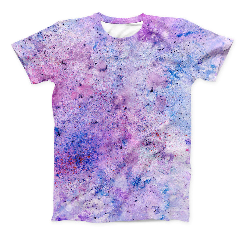 The Blotted Pink and Purple Texture ink-Fuzed Unisex All Over Full-Printed Fitted Tee Shirt