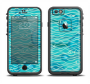 The Blue Abstarct Cells with Fish Water Illustration Apple iPhone 6/6s LifeProof Fre Case Skin Set