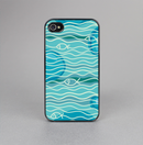 The Blue Abstarct Cells with Fish Water Illustration Skin-Sert for the Apple iPhone 4-4s Skin-Sert Case
