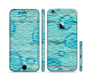 The Blue Abstarct Cells with Fish Water Illustration Sectioned Skin Series for the Apple iPhone 6s Plus