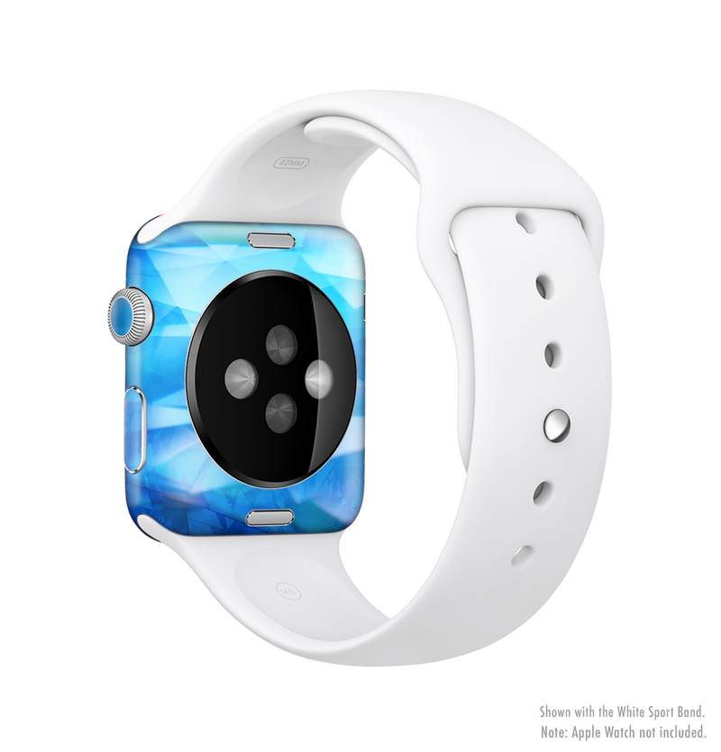 The Blue Abstract Crystal Pattern Full-Body Skin Kit for the Apple Watch