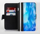The Blue Abstract Crystal Pattern Ink-Fuzed Leather Folding Wallet Credit-Card Case for the Apple iPhone 6/6s, 6/6s Plus, 5/5s and 5c