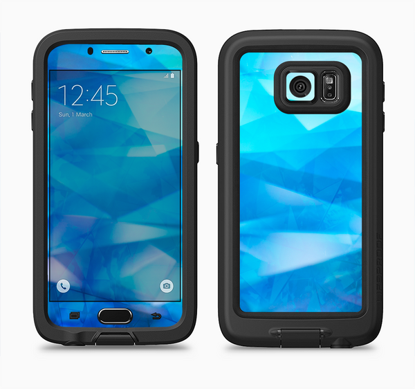 The Blue Abstract Crystal Pattern Full Body Samsung Galaxy S6 LifeProof Fre Case Skin Kit