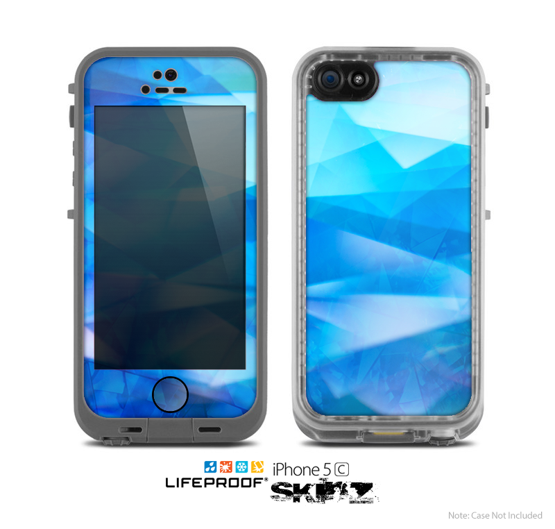 The Blue Abstract Crystal Pattern Skin for the Apple iPhone 5c LifeProof Case