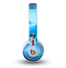 The Blue Abstract Crystal Pattern Skin for the Beats by Dre Mixr Headphones
