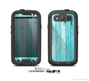 The Blue Abstract Wood Planks Skin For The Samsung Galaxy S3 LifeProof Case