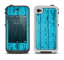 The Blue Aged Wood Panel Apple iPhone 4-4s LifeProof Fre Case Skin Set