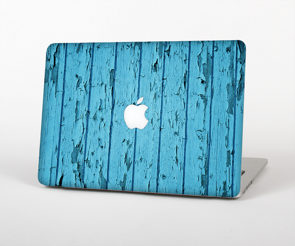 The Blue Aged Wood Panel Skin Set for the Apple MacBook Air 11"
