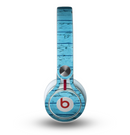 The Blue Aged Wood Panel Skin for the Beats by Dre Mixr Headphones