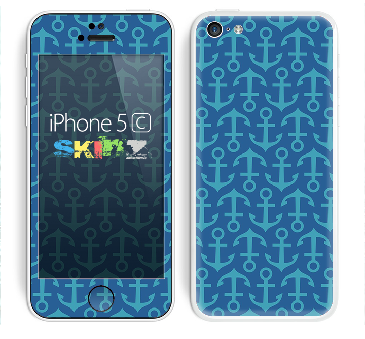 The Blue Anchor Collage V2 Skin for the Apple iPhone 5c