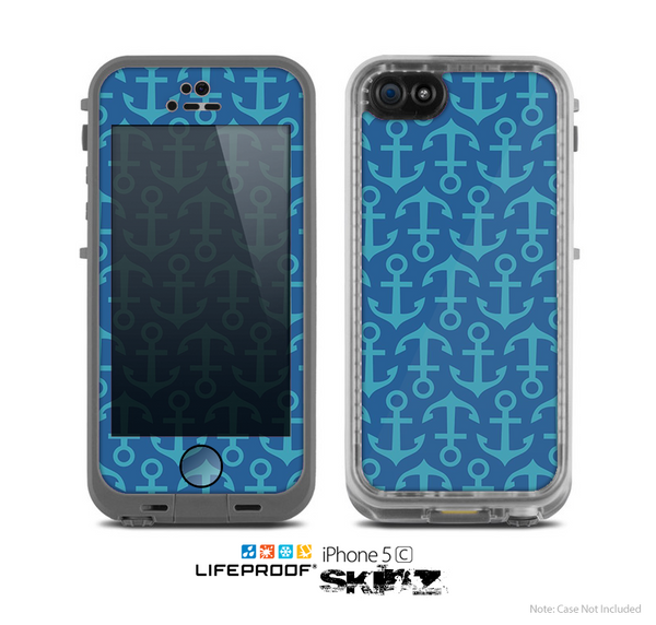 The Blue Anchor Collage V2 Skin for the Apple iPhone 5c LifeProof Case
