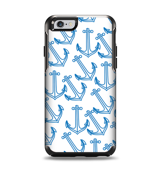The Blue Anchor Stitched Pattern Apple iPhone 6 Otterbox Symmetry Case Skin Set