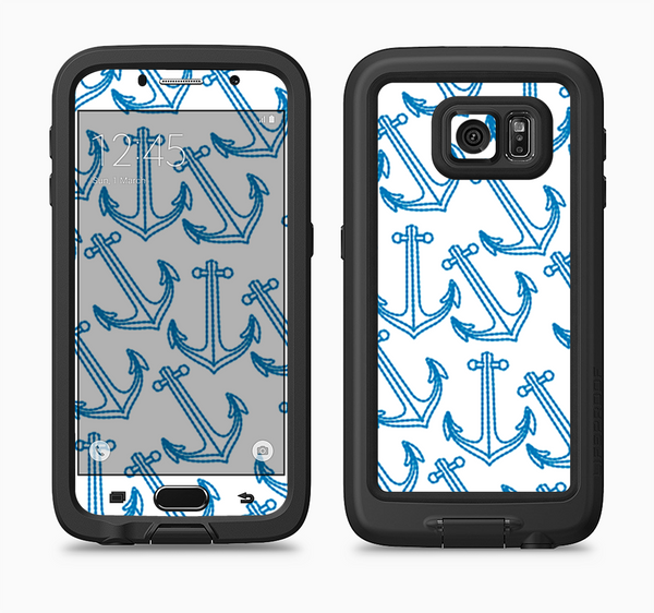 The Blue Anchor Stitched Pattern Full Body Samsung Galaxy S6 LifeProof Fre Case Skin Kit