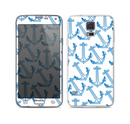 The Blue Anchor Stitched Pattern Skin For the Samsung Galaxy S5