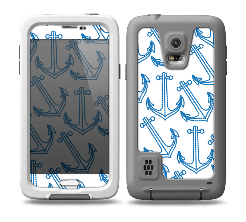 The Blue Anchor Stitched Pattern Skin for the Samsung Galaxy S5 frē LifeProof Case