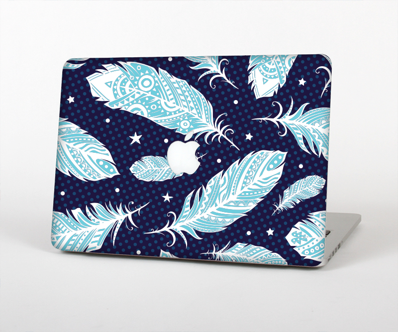 The Blue Aztec Feathers and Stars Skin for the Apple MacBook Pro Retina 13"