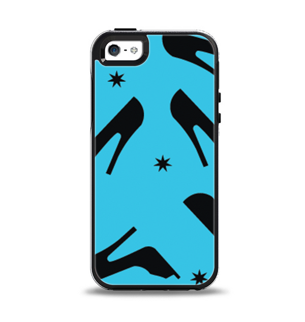 The Blue & Black High-Heel Pattern V12 Apple iPhone 5-5s Otterbox Symmetry Case Skin Set