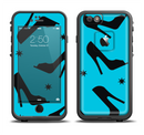 The Blue & Black High-Heel Pattern V12 Apple iPhone 6/6s LifeProof Fre Case Skin Set