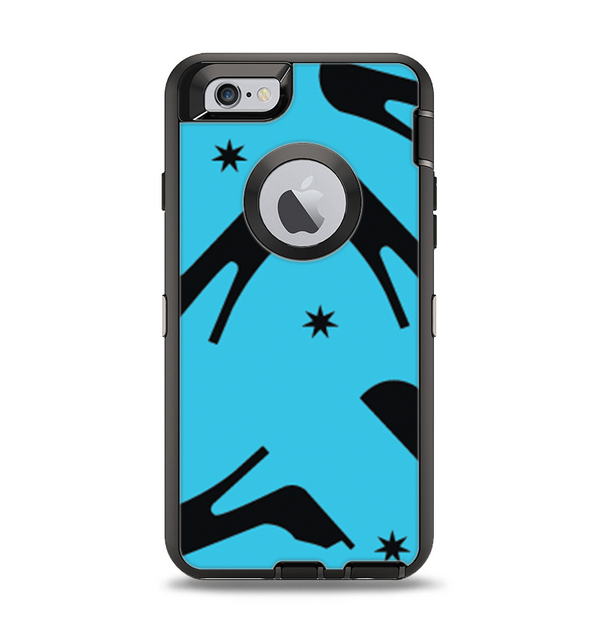 The Blue & Black High-Heel Pattern V12 Apple iPhone 6 Otterbox Defender Case Skin Set