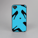 The Blue & Black High-Heel Pattern V12 Skin-Sert for the Apple iPhone 4-4s Skin-Sert Case