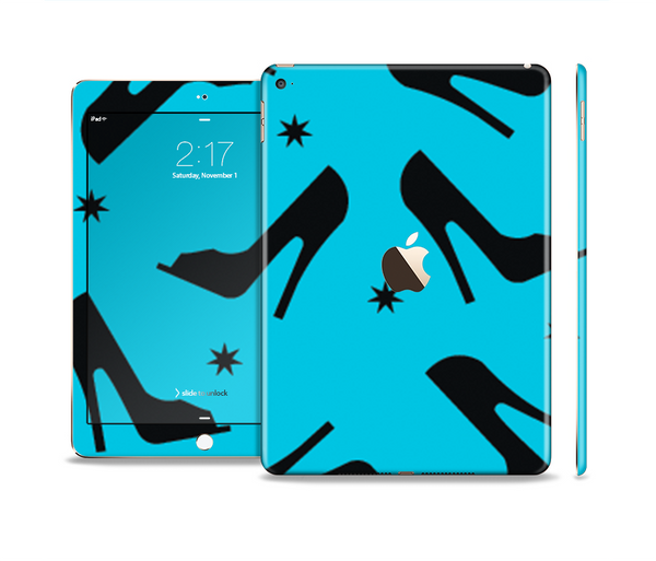 The Blue & Black High-Heel Pattern V12 Skin Set for the Apple iPad Air 2