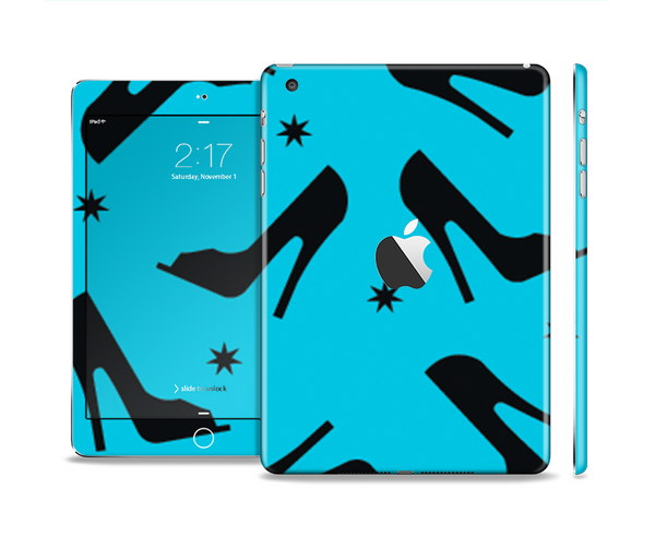 The Blue & Black High-Heel Pattern V12 Full Body Skin Set for the Apple iPad Mini 2