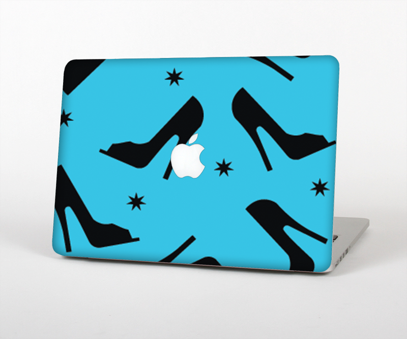 The Blue & Black High-Heel Pattern V12 Skin Set for the Apple MacBook Air 11"