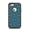 The Blue & Black Spirals Pattern Apple iPhone 5-5s Otterbox Defender Case Skin Set