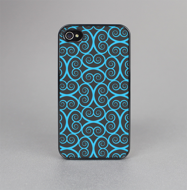The Blue & Black Spirals Pattern Skin-Sert for the Apple iPhone 4-4s Skin-Sert Case