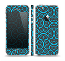 The Blue & Black Spirals Pattern Skin Set for the Apple iPhone 5