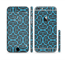 The Blue & Black Spirals Pattern Sectioned Skin Series for the Apple iPhone 6s Plus
