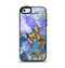 The Blue Bright Watercolor Butter-Floral Apple iPhone 5-5s Otterbox Symmetry Case Skin Set