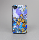 The Blue Bright Watercolor Butter-Floral Skin-Sert for the Apple iPhone 4-4s Skin-Sert Case