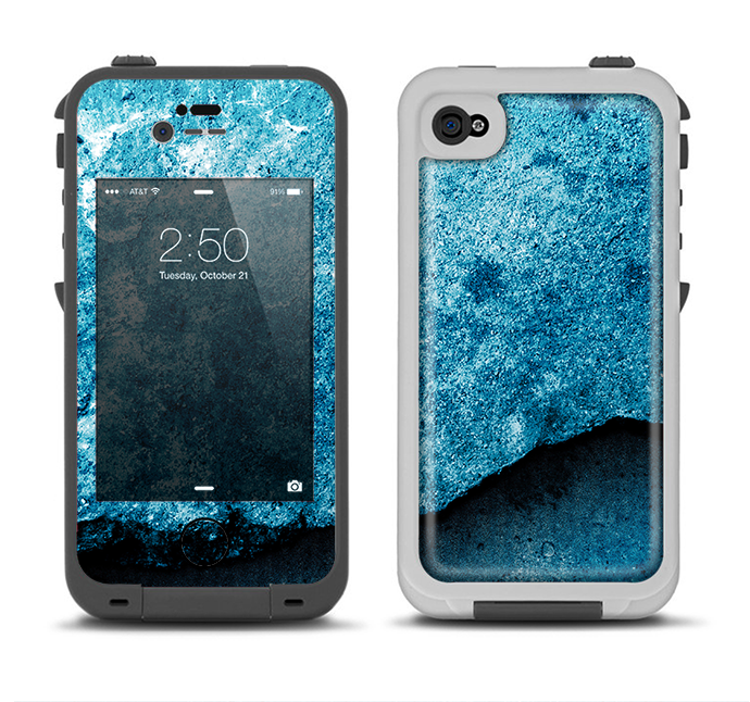 The Blue Broken Concrete Apple iPhone 4-4s LifeProof Fre Case Skin Set