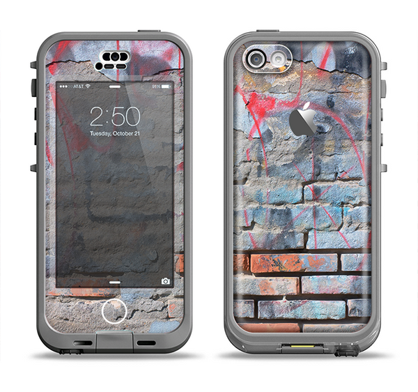 The Blue Chipped Graffiti Wall Apple iPhone 5c LifeProof Nuud Case Skin Set