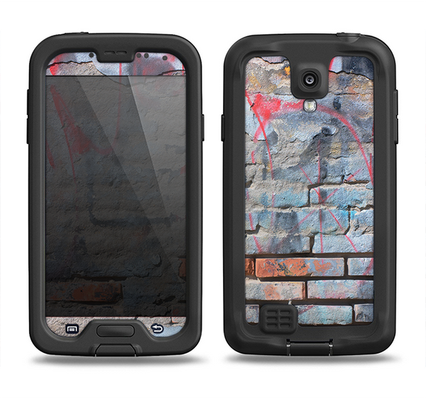 The Blue Chipped Graffiti Wall Samsung Galaxy S4 LifeProof Fre Case Skin Set