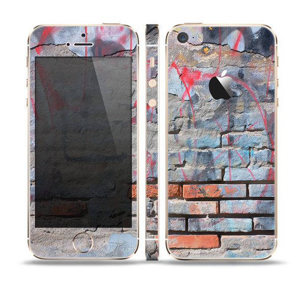 The Blue Chipped Graffiti Wall Skin Set for the Apple iPhone 5s