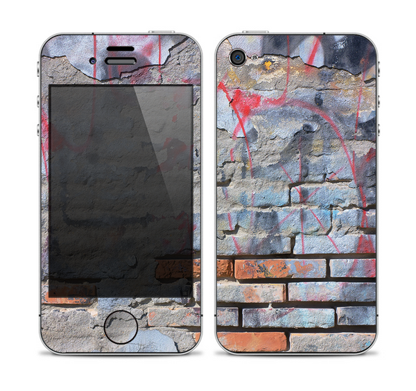 The Blue Chipped Graffiti Wall Skin for the Apple iPhone 4-4s