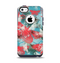 The Blue & Coral Abstract Butterfly Sprout Apple iPhone 5c Otterbox Commuter Case Skin Set
