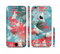 The Blue & Coral Abstract Butterfly Sprout Sectioned Skin Series for the Apple iPhone 6