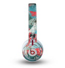 The Blue & Coral Abstract Butterfly Sprout Skin for the Beats by Dre Mixr Headphones