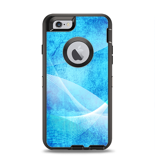 The Blue DIstressed Waves Apple iPhone 6 Otterbox Defender Case Skin Set