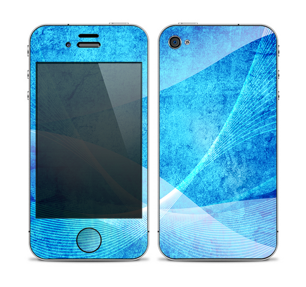 The Blue DIstressed Waves Skin for the Apple iPhone 4-4s