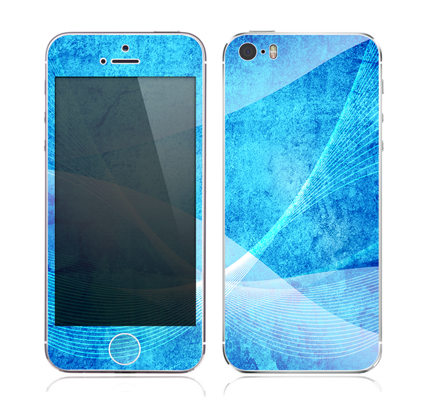 The Blue DIstressed Waves Skin for the Apple iPhone 5s
